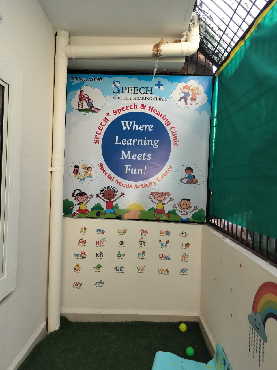 Where Learning Meets Fun wall mural at Speech Plus